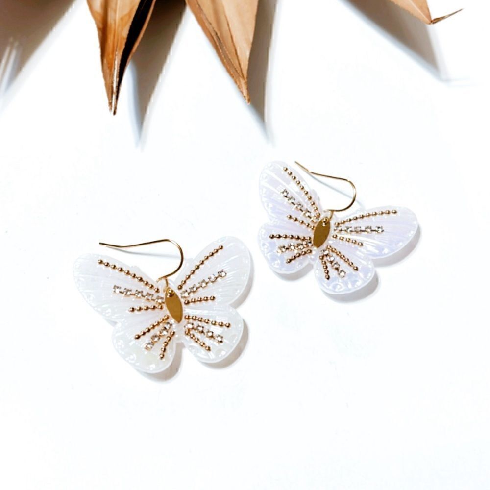 Butterfly dangle earrings S513 - Picture 1 of 2